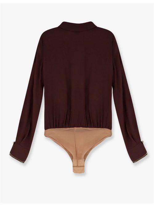 VISCOSE GEORGETTE BODYSUIT ELISABETTA FRANCHI | CB00261E2644 cacao